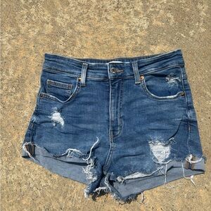 H&M Blue Distressed Jean Shorts